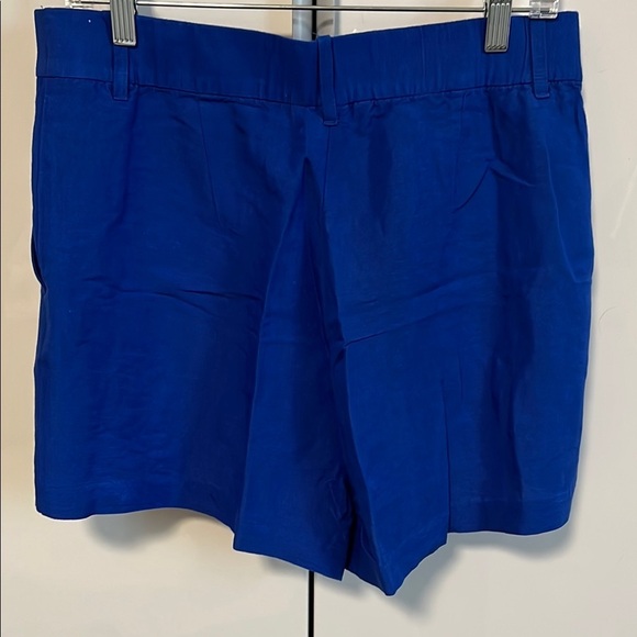 H&M NWOT Linen Blend Cobalt Blue High Waist Tailored Shorts, Size 12 - Picture 4 of 5